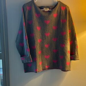 Gray and Pink Heart Sweater